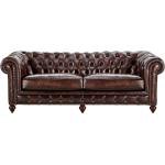 Braune Vintage Uno Chesterfield Sofas aus Leder Breite 200-250cm, Höhe 100-150cm, Tiefe 50-100cm 3 Personen 
