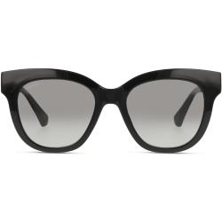 UNOFFICIAL Kunststoff Schmetterling / Cat-Eye Schwarz/Schwarz Sonnenbrille, Sunglasses Schwarz/Schwarz Mittel