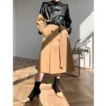 Braune Trenchcoats aus Kunstleder für Damen Größe L 