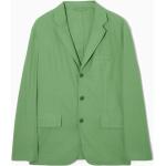 Grüne Elegante COS Bio Baumwollblazer mit Knopf aus Baumwolle für Herren Übergrößen 