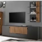 Anthrazitfarbene Moderne Nature Dream TV Schränke & Fernsehschränke lackiert aus Massivholz mit Schublade Breite 200-250cm, Höhe 50-100cm, Tiefe 0-50cm 