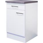 Weiße Flex-Well Küchenunterschränke mit Schubladen matt mit Schublade Breite 0-50cm, Höhe 50-100cm, Tiefe 50-100cm 