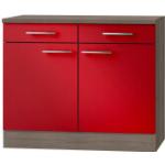 Rote Optifit Küchenunterschränke aus Eiche Breite 100-150cm, Höhe 50-100cm, Tiefe 50-100cm 