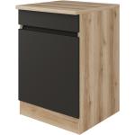 Schwarze Optifit Küchenunterschränke aus MDF Breite 50-100cm, Höhe 50-100cm, Tiefe 50-100cm 