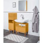Gelbe Waschbeckenunterschränke & Badunterschränke aus Eiche mit Schublade Breite 0-50cm, Höhe 100-150cm, Tiefe 0-50cm 