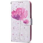 Rosa Blumenmuster Samsung Galaxy J4 Cases Art: Flip Cases mit Glitzer aus Glattleder 