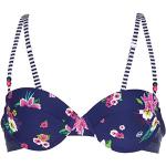 Marineblaue Urban Beach Bikini-Tops mit Meer-Motiv für Damen Größe S 