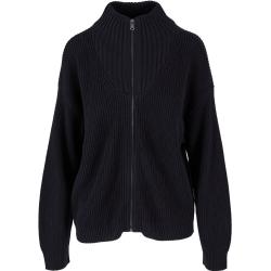 Urban Classics Cardigan - Ladies Knitted Zip Cardigan - S bis M - für Damen - Größe S - schwarz