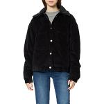 Schwarze Oversize Urban Classics Gefütterte Jeansjacken aus Cord für Damen Größe 5 XL Große Größen für den für den Winter 