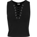 Schwarze Sportliche Urban Classics V-Shirts aus Jersey Cropped für Damen 