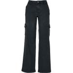 Schwarze Urban Classics Straight Leg Jeans mit Reißverschluss aus Denim für Damen 