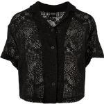 Reduzierte Schwarze Kurzärmelige Urban Classics Transparente Blusen & durchsichtige Blusen aus Spitze für Damen Größe XS 