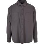 Dunkelgraue Langärmelige Urban Classics Herrenlangarmhemden mit Knopf aus Flanell Größe 3 XL 