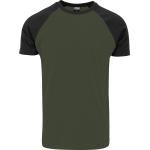 Urban Classics T-Shirt - Raglan Contrast Tee - XXL bis 4XL - für Männer - Größe XXL - oliv/schwarz