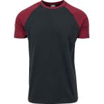 Urban Classics T-Shirt - Raglan Contrast Tee - XXL - für Männer - Größe XXL - schwarz/burgund