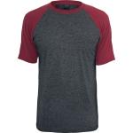 Urban Classics T-Shirt - Raglan Contrast Tee - XXL - für Männer - Größe XXL - charcoal/burgund