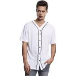 Urban Classics Herren Baseball Mesh Jersey T-Shirt, wht/blk, XL