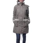 Hellbraune Unifarbene Urban Surface Winterjacken aus Baumwolle mit Kapuze für Damen Größe XXL für den für den Winter 