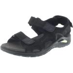 Schwarze Lowa Urbano Outdoor-Sandalen mit Klettverschluss aus Nubukleder für Herren Größe 40 für den für den Sommer 