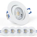 Reduzierte Weiße Runde Dimmbare LED Einbauleuchten schwenkbar 6-teilig 