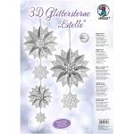 Silberne Ursus Buntpapier Glitterkartons mit Weihnachts-Motiv 