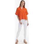 Reduzierte Orange Unifarbene Kurzärmelige Usha V-Ausschnitt Blusenshirts & Schlusen für Damen Größe XL 