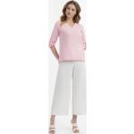 Reduzierte Rosa Unifarbene Usha V-Ausschnitt Blusenshirts & Schlusen durchsichtig aus Spitze für Damen Größe XXL für den für den Sommer 