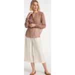 Reduzierte Rosa Usha V-Ausschnitt Tunika-Blusen durchsichtig mit Knopf für Damen Größe L 