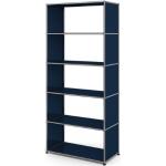 Stahlblaue USM Haller Bücherwände aus Metall Höhe 150-200cm 