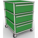 Grüne USM Haller Bürocontainer pulverbeschichtet mit Schublade 
