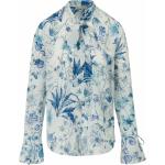 Blaue Transparente Blusen & durchsichtige Blusen mit Tiermotiv aus Seide maschinenwaschbar für Damen Größe XL 