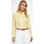 Reduzierte Gelbe Unifarbene UTA RAASCH Transparente Blusen & durchsichtige Blusen durchsichtig aus Seide maschinenwaschbar für Damen Größe XL 