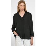 Reduzierte Schwarze Unifarbene 3/4-ärmelige UTA RAASCH V-Ausschnitt Hemdblusen aus Polyester maschinenwaschbar für Damen Größe L 
