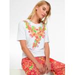 Weiße Business Halblangärmelige UTA RAASCH Rundhals-Ausschnitt T-Shirts mit Strass aus Viskose maschinenwaschbar für Damen Übergrößen 