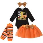 Orange Erstausstattungen für Babys mit Halloween-Motiv aus Chiffon für Babys für den für den Herbst 