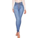 Reduzierte Hellblaue Atmungsaktive Stretch-Jeans aus Denim für Damen Größe XL 