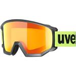 uvex athletic CV - Skibrille für Damen und Herren - konstraststeigernd - vergrößertes, beschlagfreies Sichtfeld - black matt/orange-yellow - one size