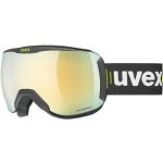 uvex downhill 2100 CV - Skibrille für Damen und Herren - konstraststeigernd - verzerrungs- & beschlagfrei - black matt/gold-green - one size
