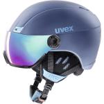 uvex hlmt 400 visor style - leichter Skihelm für Damen und Herren - individuelle Größenanpassung - mit Visier - navyblue matt - 58-61 cm - navyblue mat / 58-61