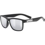 Schwarze Uvex LGL Quadratische Kunststoffsonnenbrillen für Herren 