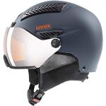 uvex hlmt 600 visor - robuster Skihelm für Damen und Herren - individuelle Größenanpassung - mit Visier - dark slate orange matt - 59-61 cm