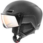 uvex hlmt 700 visor - sicherer Skihelm für Damen und Herren - individuelle Größenanpassung - mit Visier - black matt - 52-55 cm