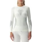 Weiße Langärmelige UYN Rundhals-Ausschnitt Merino-Unterwäsche für Damen Größe XS für den für den Winter 