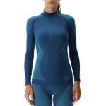 Blaue Langärmelige Bio Rollkragen Rollkragenshirts aus Nylon für Damen Größe XL 
