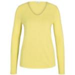 Gelbe Unifarbene Langärmelige Tom Tailor V-Ausschnitt Damenlongpullover & Damenlongpullis enganliegend Größe M für den für den Herbst 