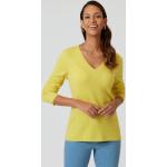 Gelbe V-Ausschnitt Kaschmir-Pullover trocknergeeignet für Damen Größe M für den für den Herbst 