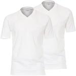 Weiße Kitaro V-Ausschnitt T-Shirts für Herren Größe 6 XL Große Größen 2-teilig 