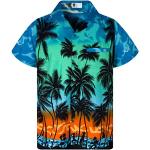 Türkise Kurzärmelige Hawaiihemden mit Meer-Motiv für Damen Größe XXL 