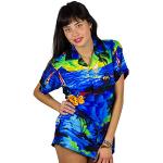 Blaue Kurzärmelige Hawaiihemden für Damen Größe M 