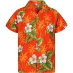 Orange Kurzärmelige Hawaiihemden für Herren Größe 3 XL 